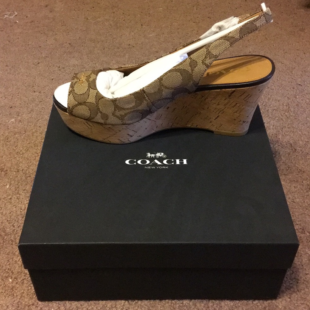 Authentic Coach wedge shoes